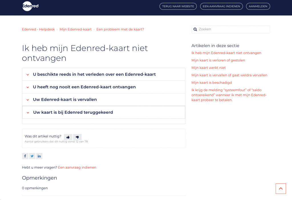 zendesk,FAQ,Edenred,answerbot,maaltijdcheque