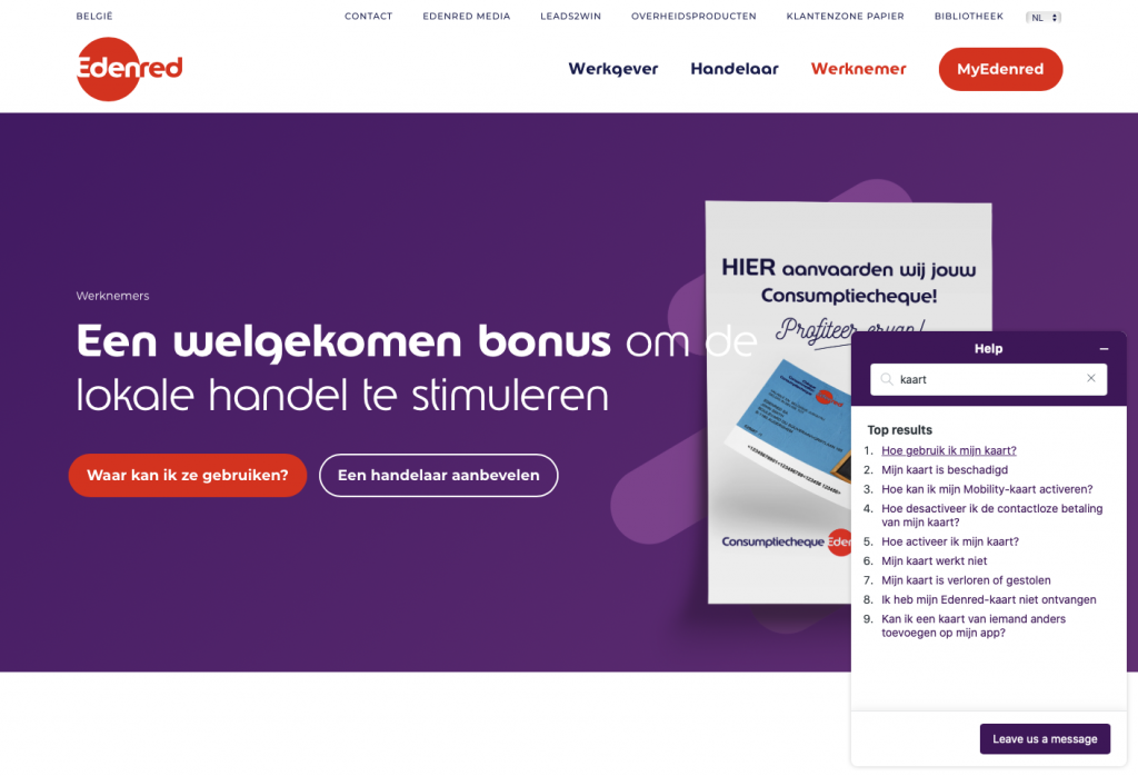 zendesk,FAQ,Edenred,answerbot,maaltijdcheque