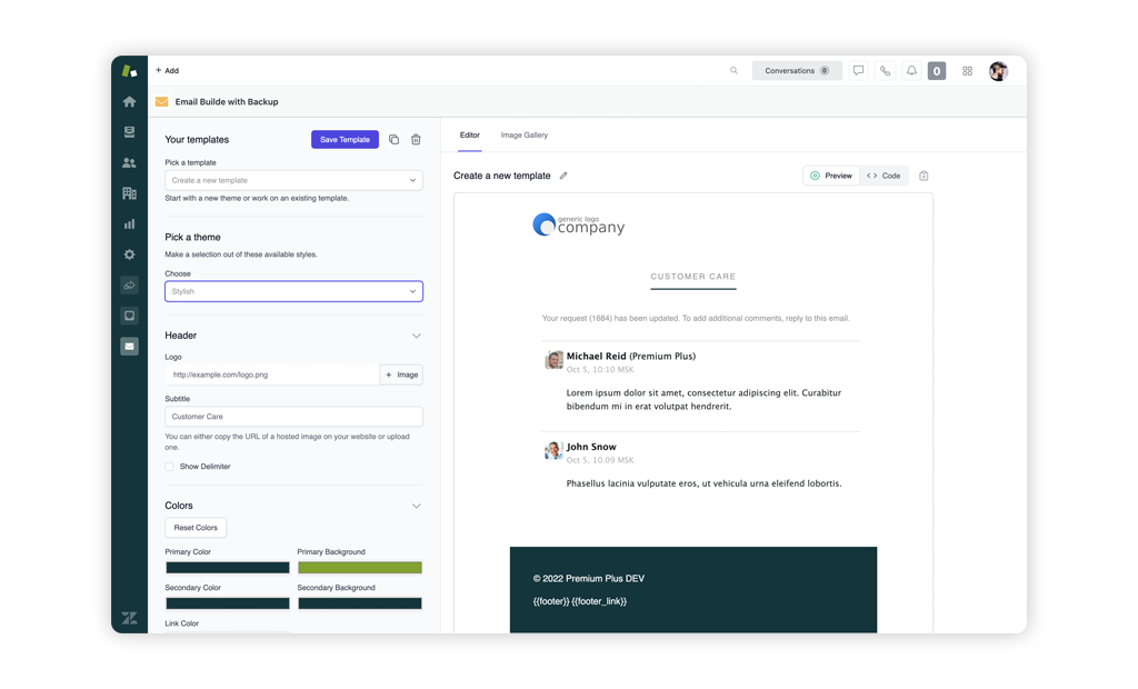Zendesk Email Template Builder